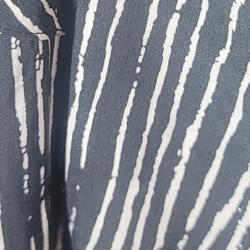 Hell Bunny Black & White Jack Striped Sheath Dress with Belt - Picture 6 of 7